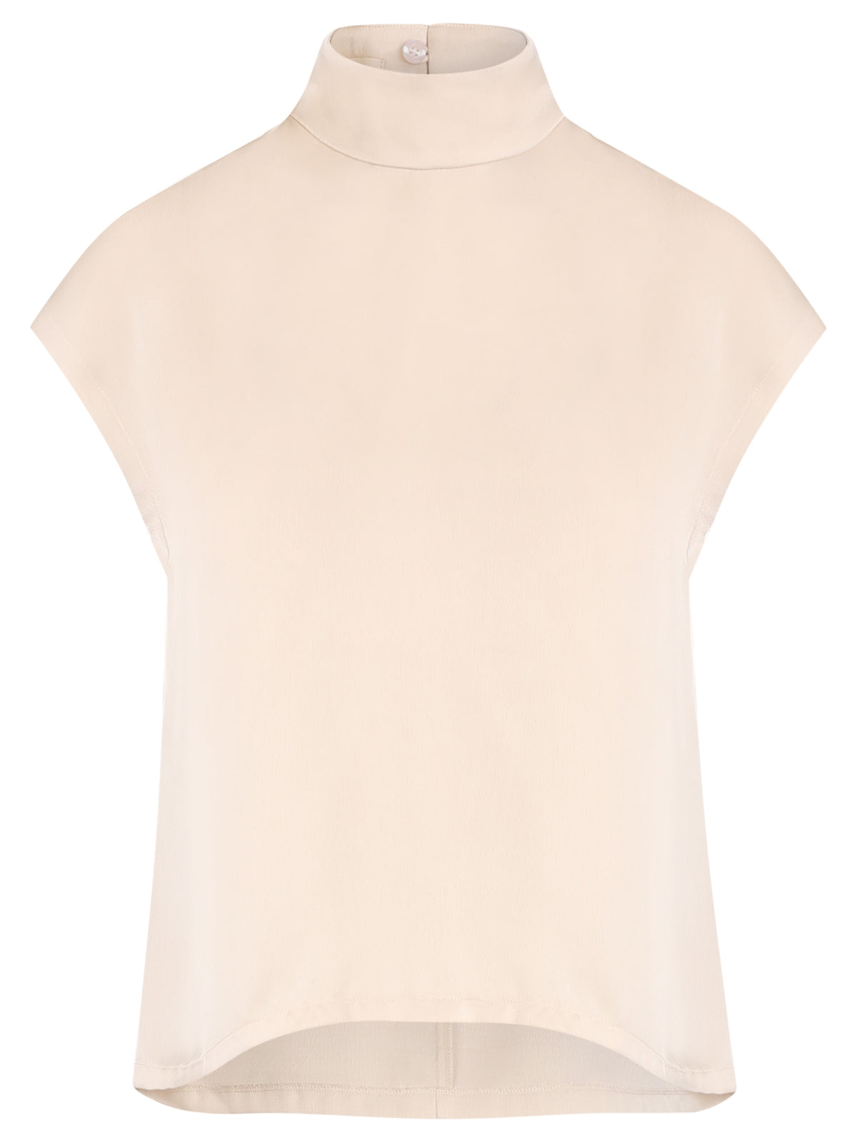 Satinbluse mit Stehkragen | champagner