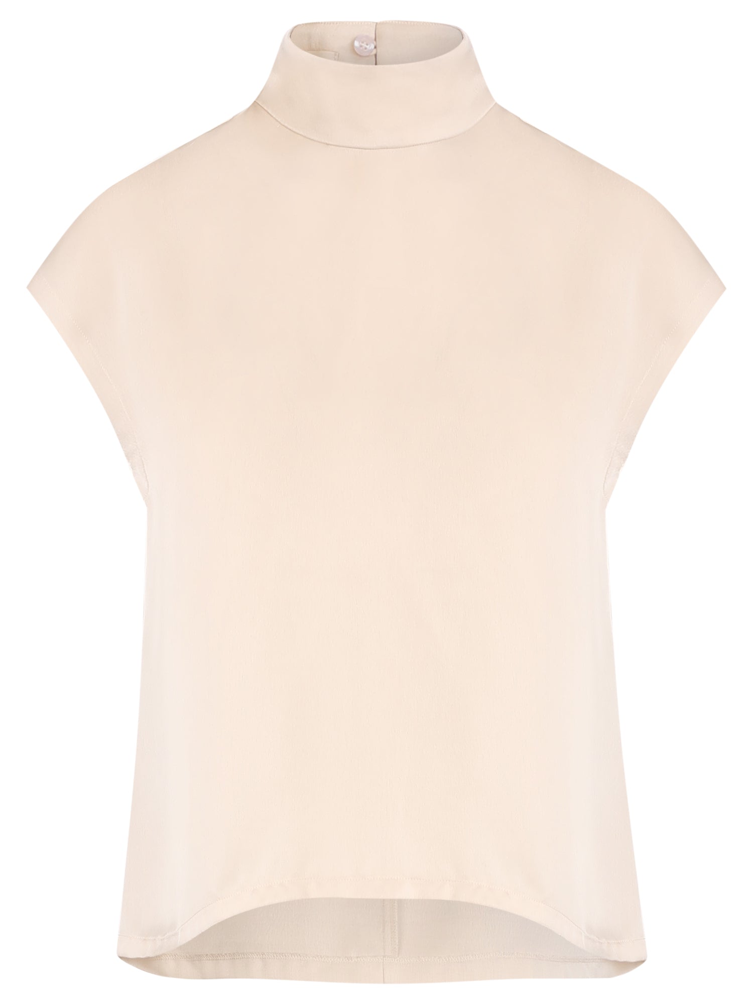 Satinbluse mit Stehkragen | champagner