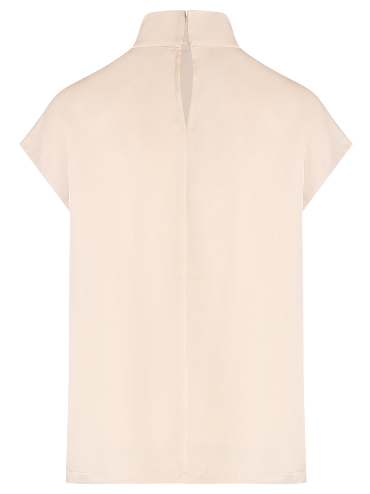 Satinbluse mit Stehkragen | champagner