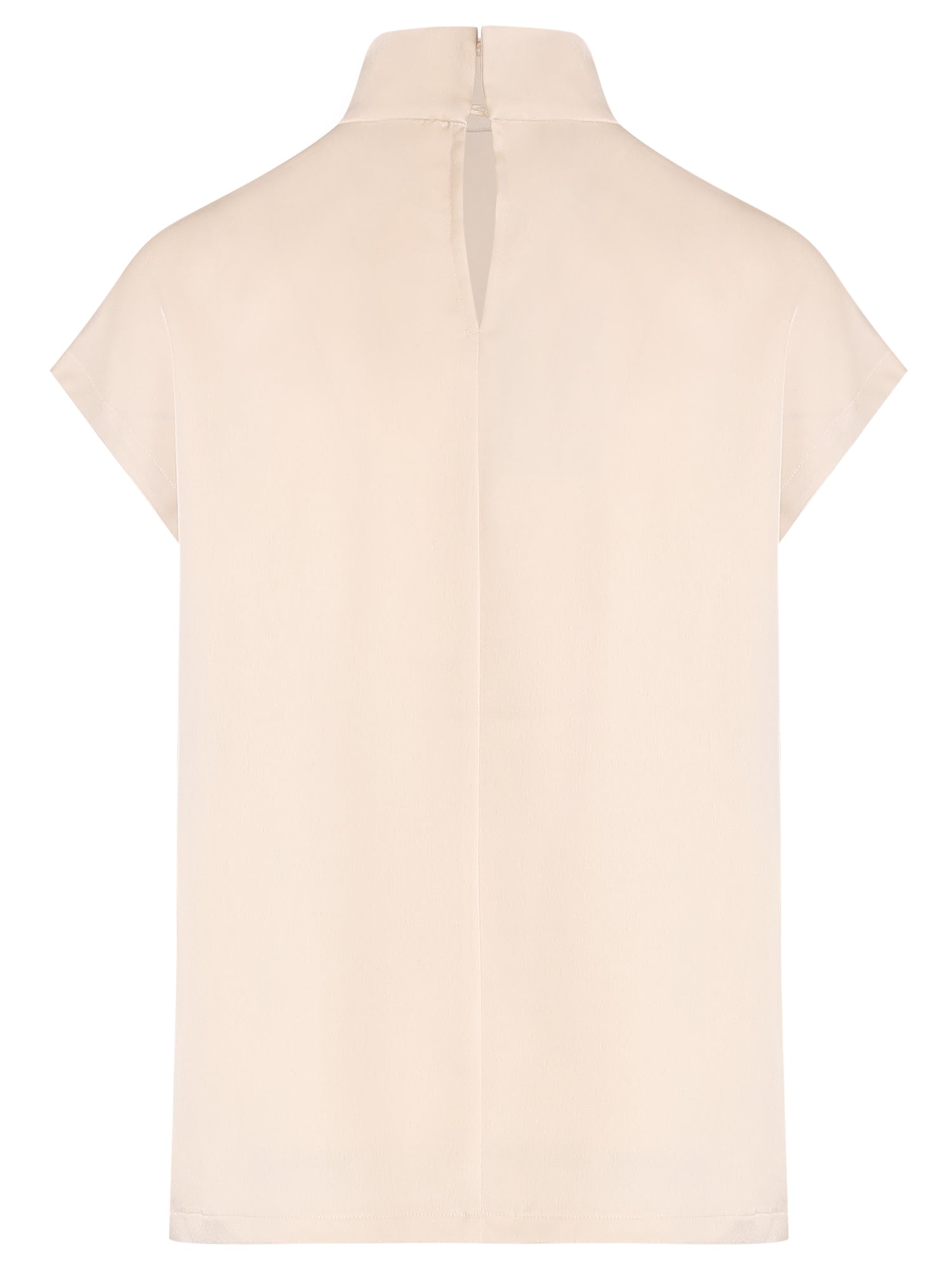 Satinbluse mit Stehkragen | champagner