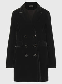 Blazer aus schimmerndem Samt | schwarz