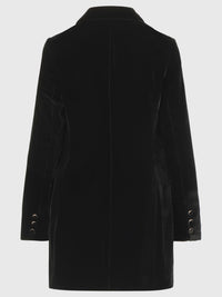 Blazer aus schimmerndem Samt | schwarz