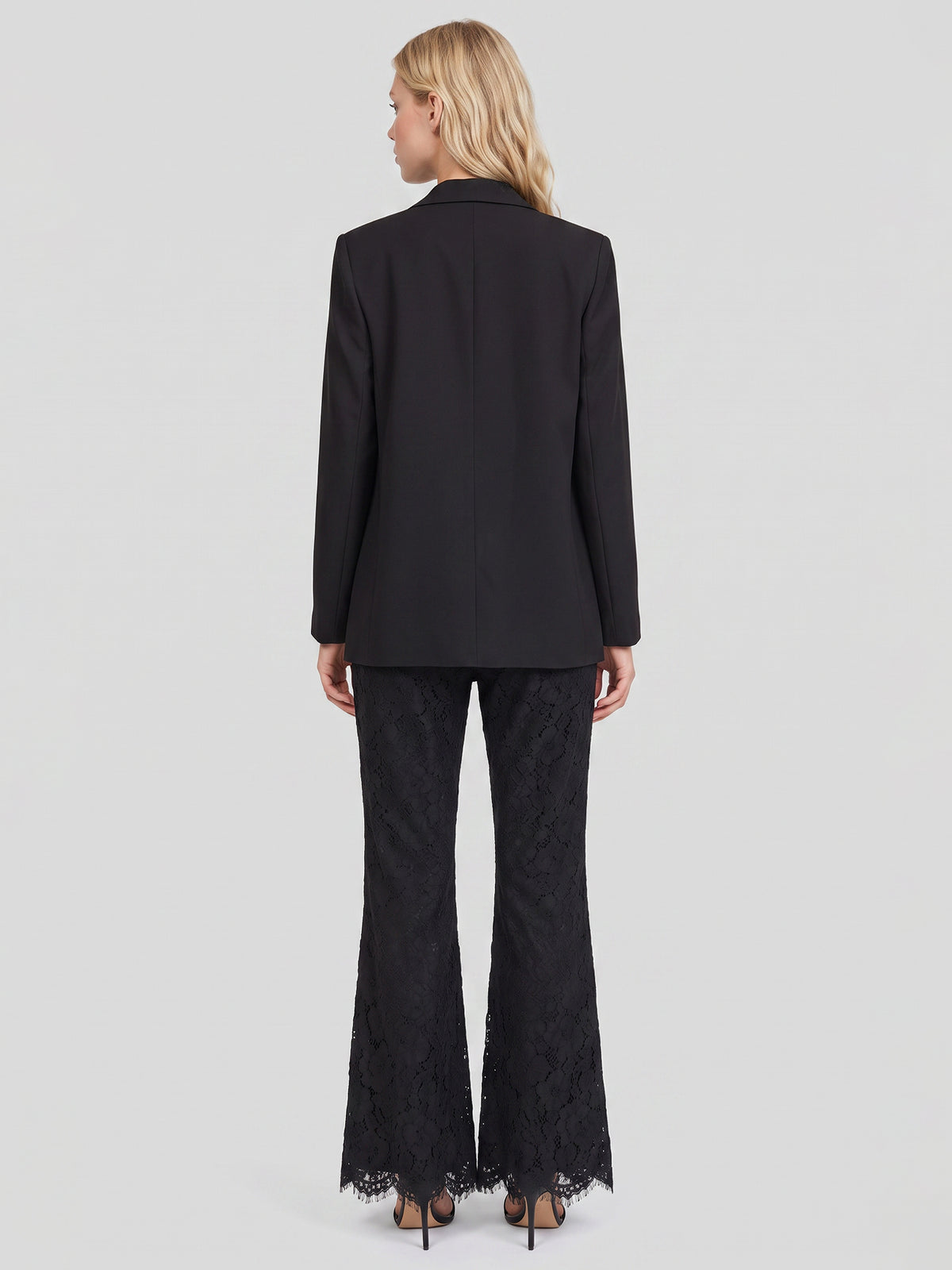 Spitzenhose mit Bootcut | schwarz