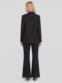 Spitzenhose mit Bootcut | schwarz