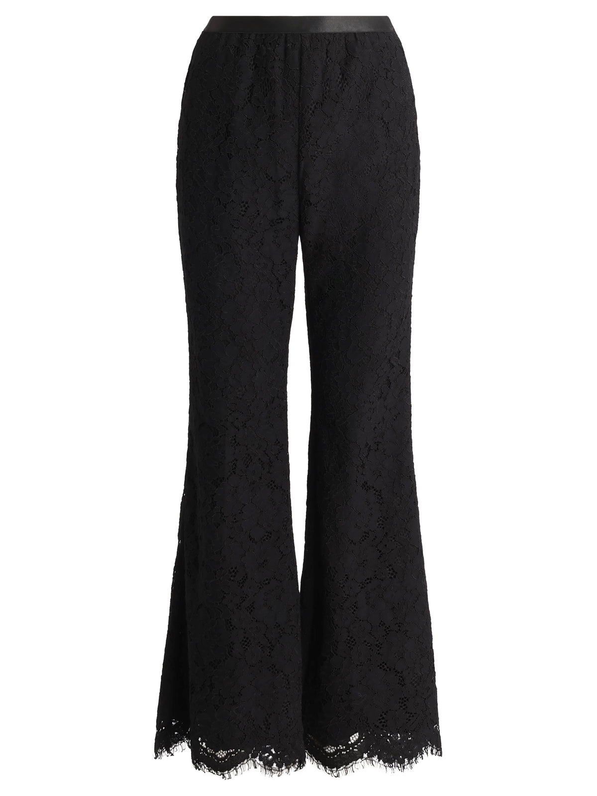 Spitzenhose mit Bootcut | schwarz