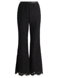 Spitzenhose mit Bootcut | schwarz