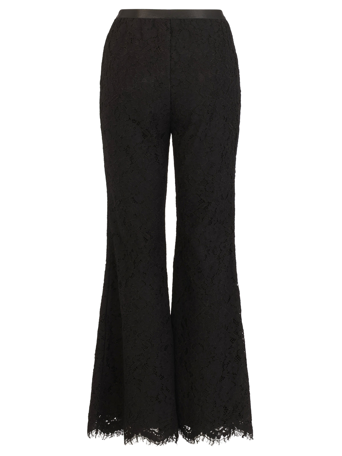 Spitzenhose mit Bootcut | schwarz