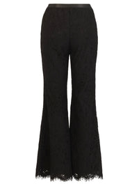 Spitzenhose mit Bootcut | schwarz