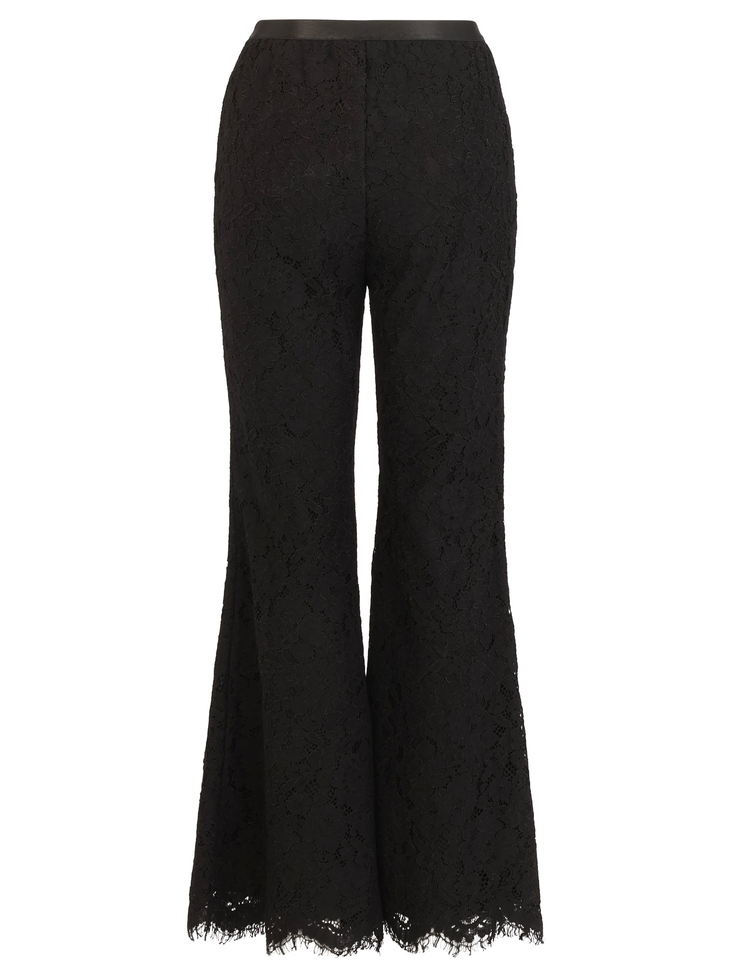 Spitzenhose mit Bootcut | schwarz
