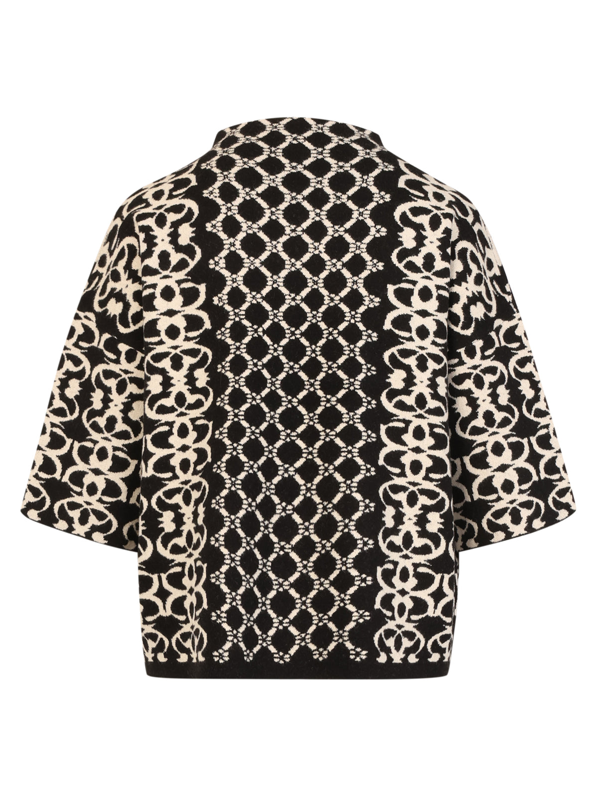 Jacquard-Pullover mit Kaschmir | schwarz-champagner