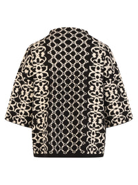 Jacquard-Pullover mit Kaschmir | schwarz-champagner