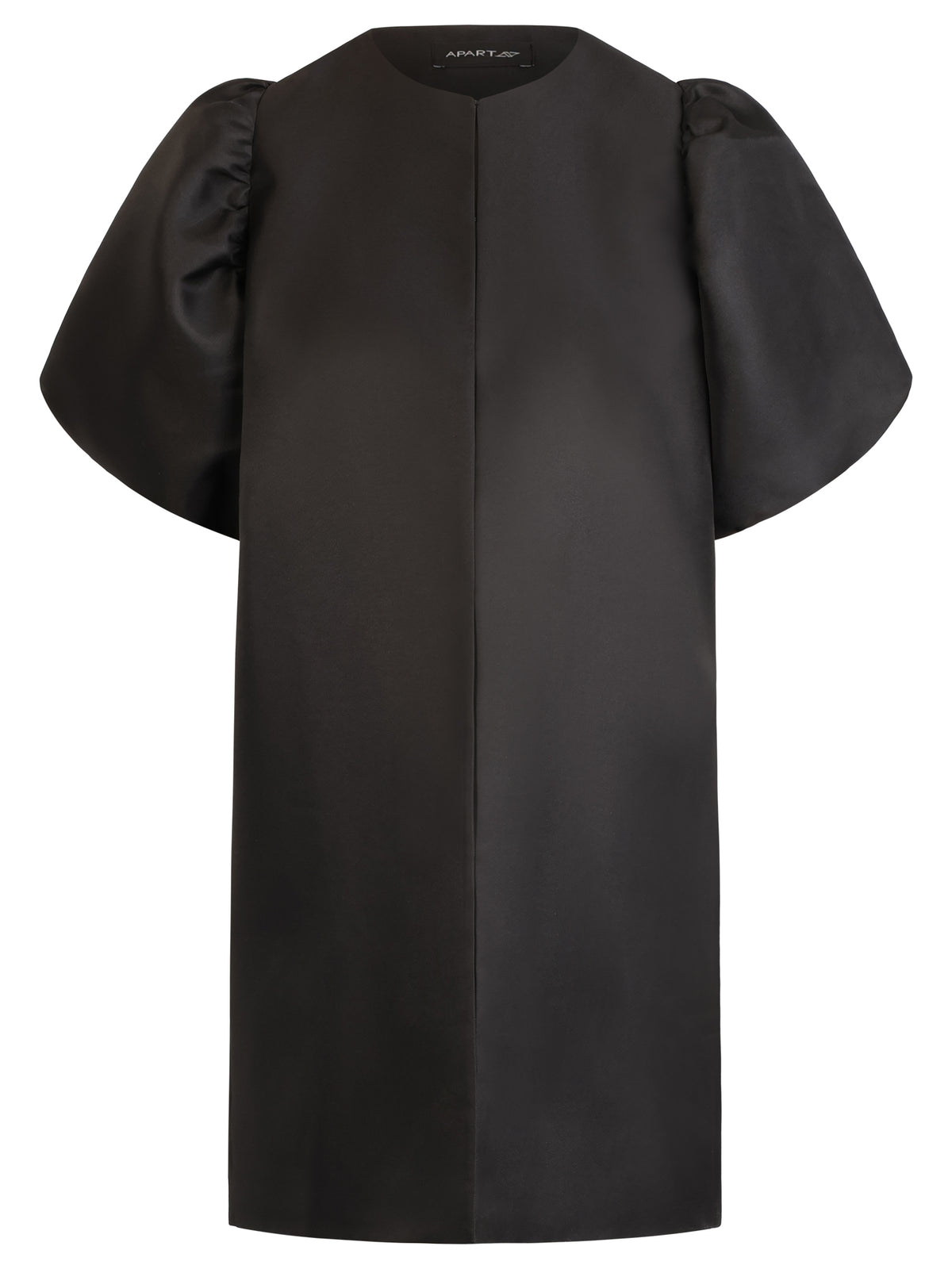 Langer Blazer mit Puffärmeln | schwarz