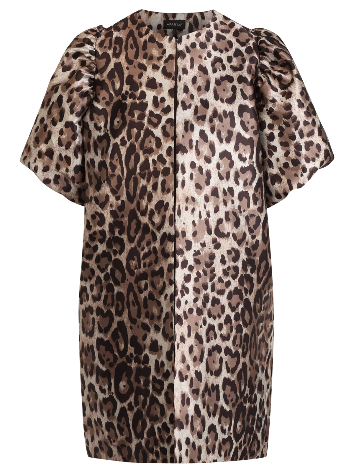 Langer Leo-Blazer mit Puffärmeln | braun-multicolor