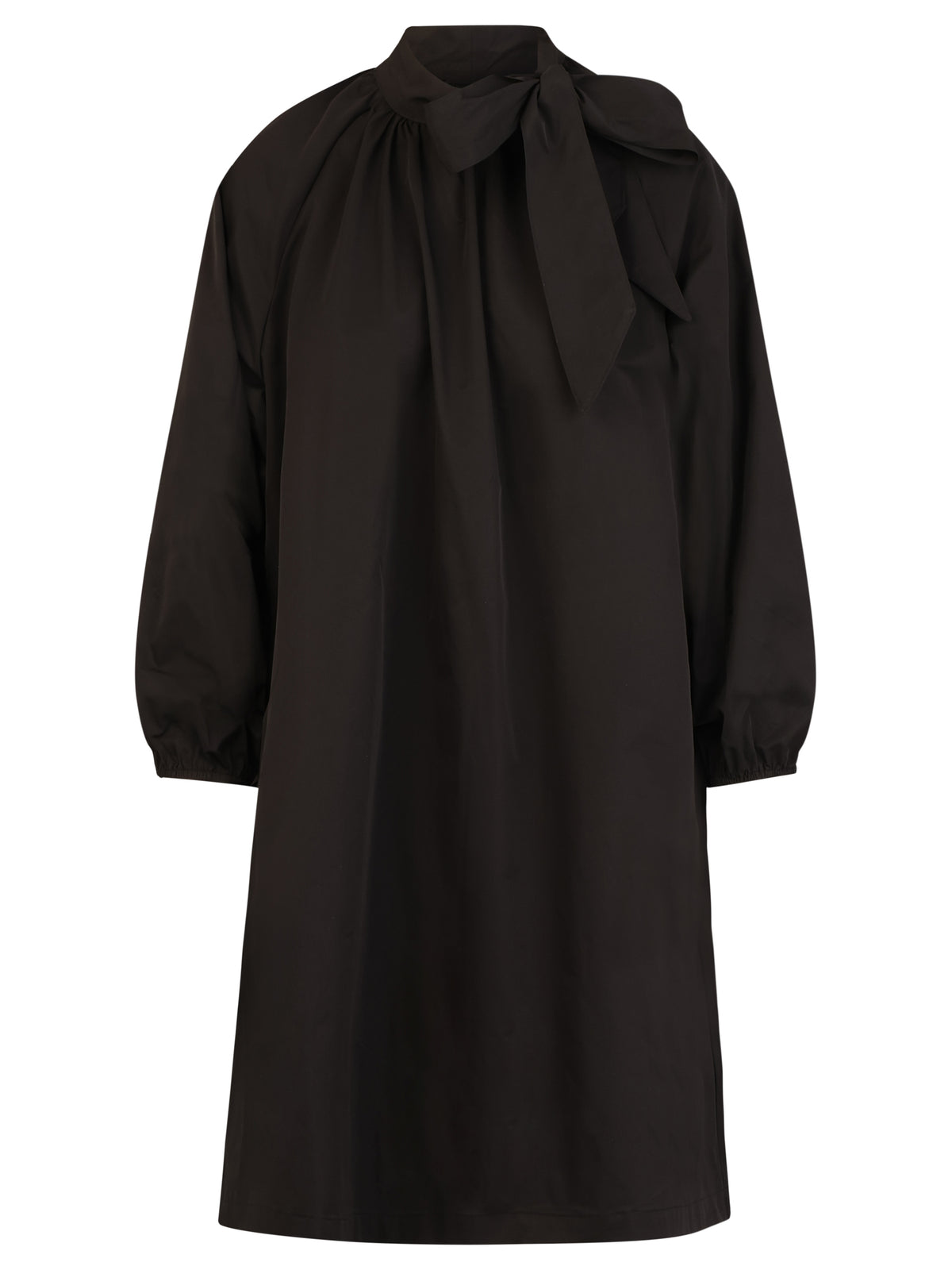 APART Oversized Taftkleid mit Bindekragen | schwarz