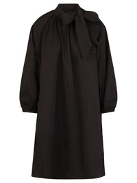 APART Oversized Taftkleid mit Bindekragen | schwarz