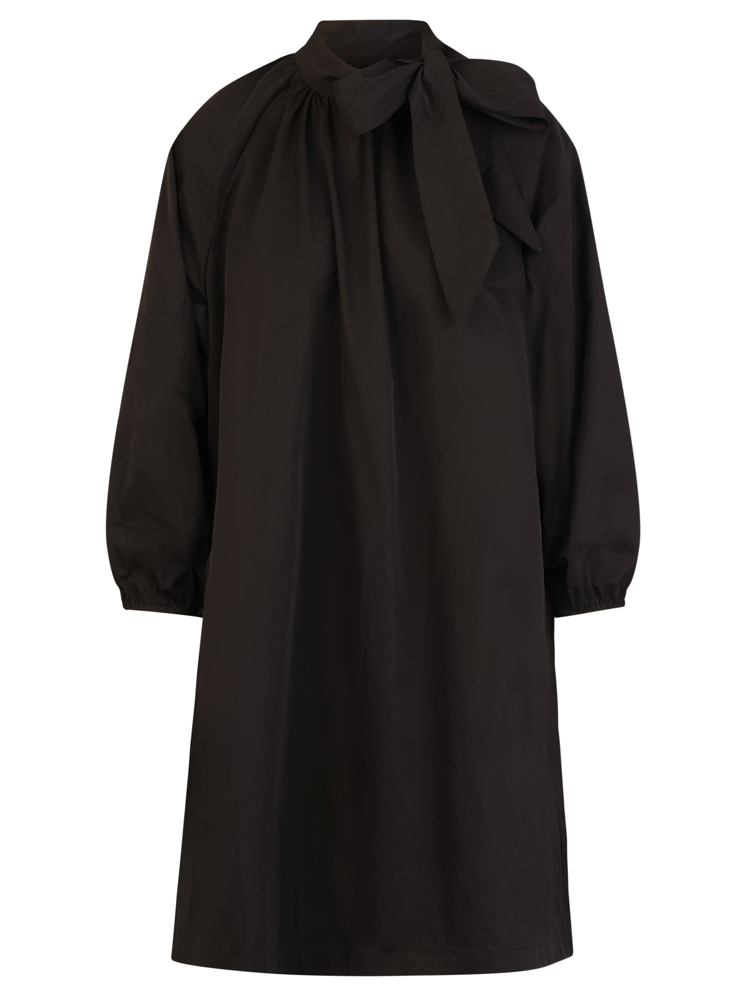 APART Oversized Taftkleid mit Bindekragen | schwarz