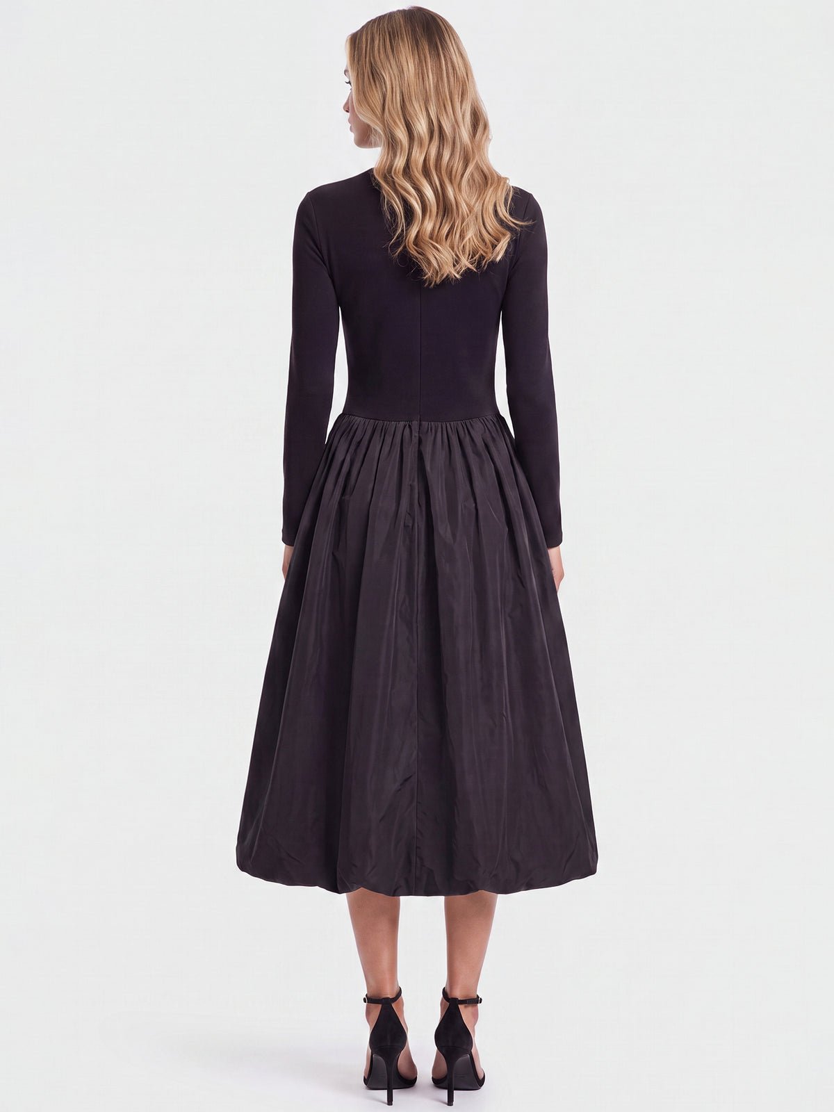 APART Midikleid mit Ballonrock | schwarz