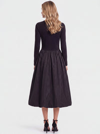 APART Midikleid mit Ballonrock | schwarz