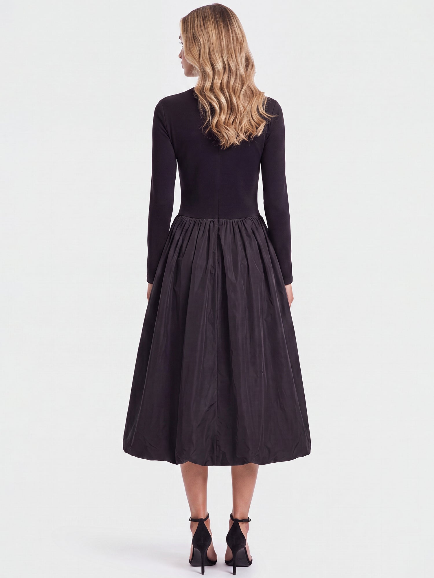 APART Midikleid mit Ballonrock | schwarz