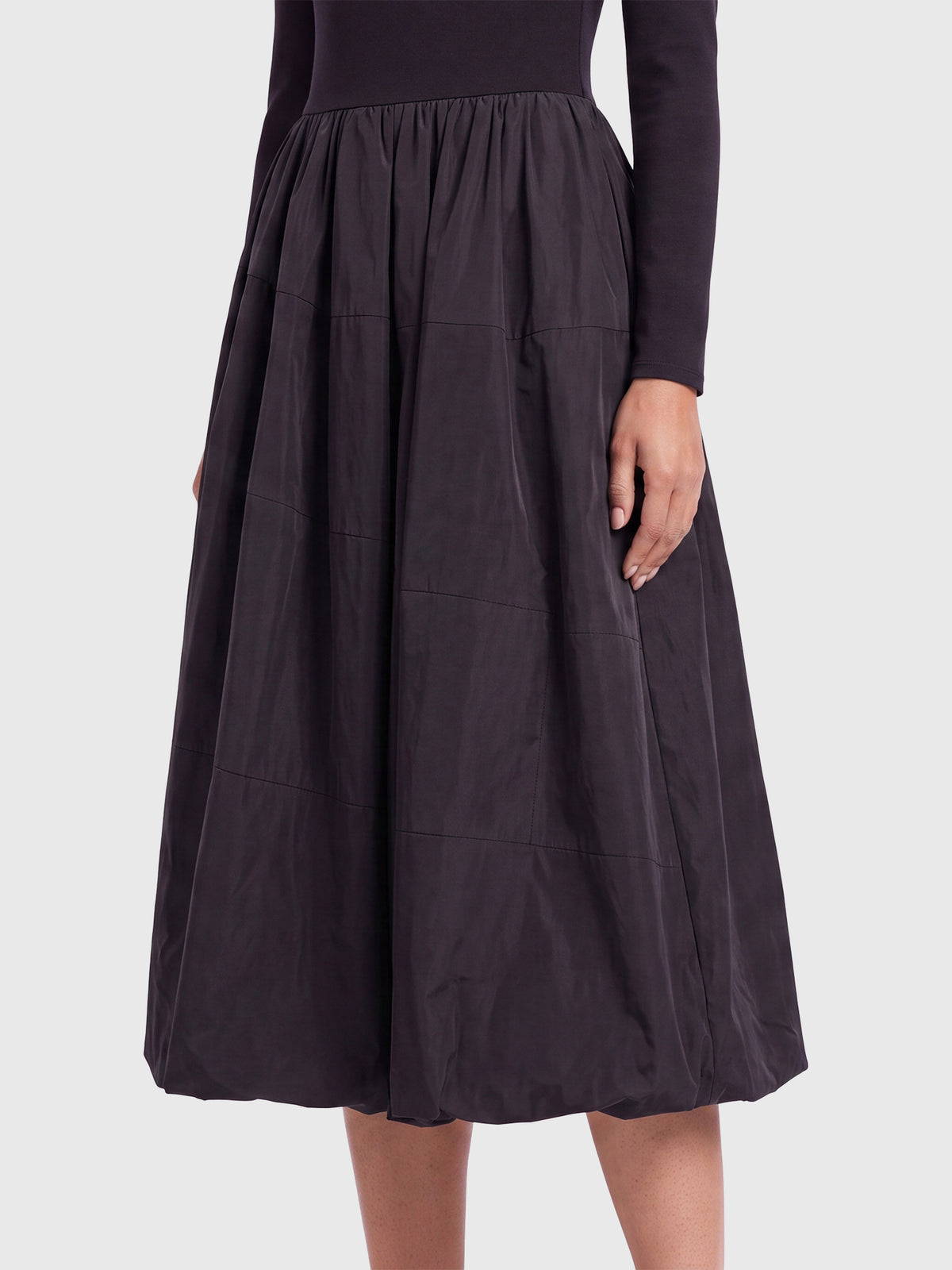 APART Midikleid mit Ballonrock | schwarz