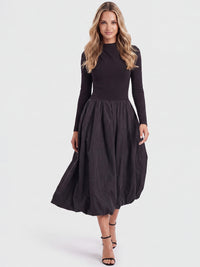 APART Midikleid mit Ballonrock | schwarz