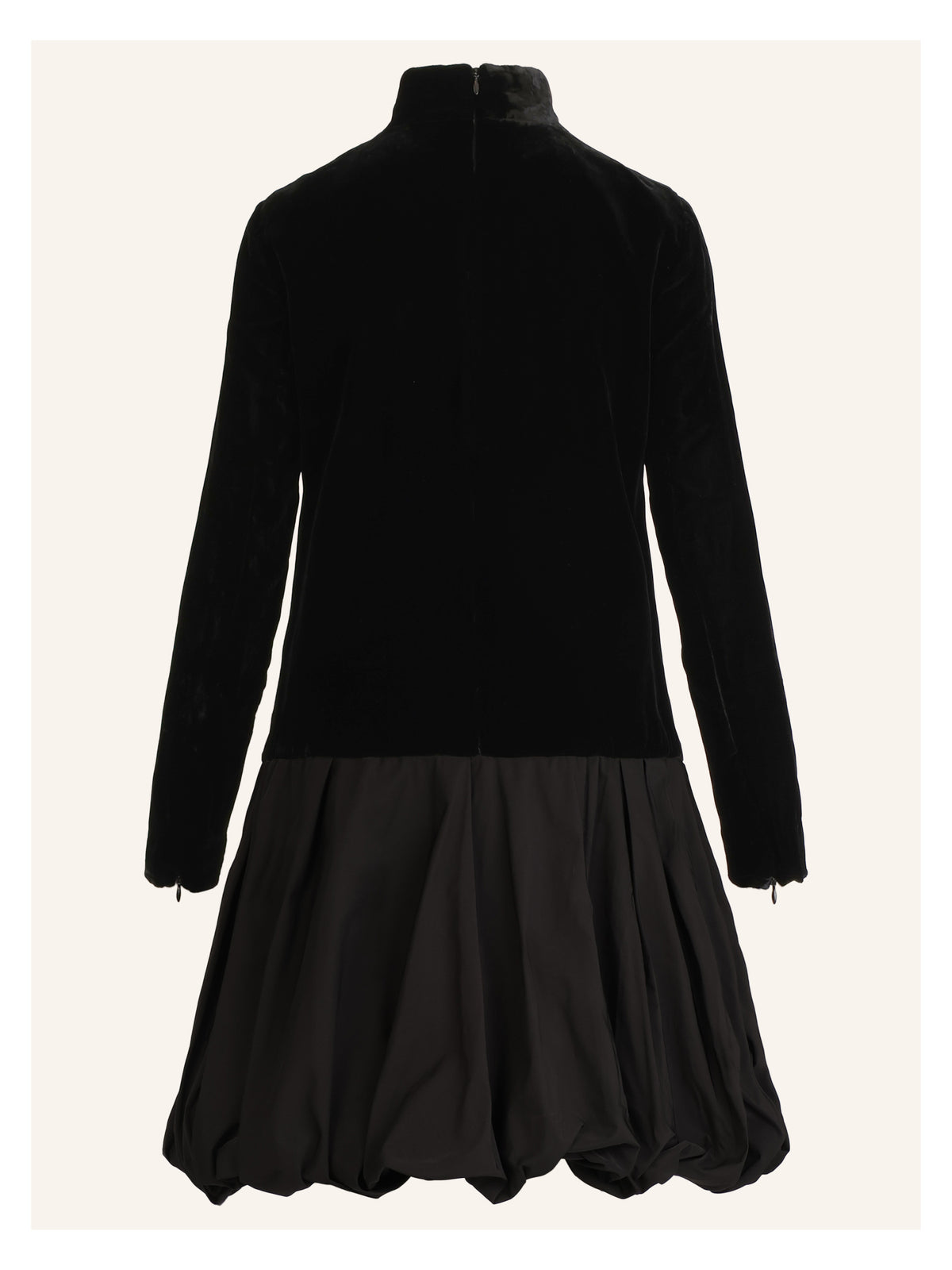 APART Samtkleid mit Ballonrock aus Taft | schwarz
