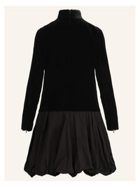 APART Samtkleid mit Ballonrock aus Taft | schwarz