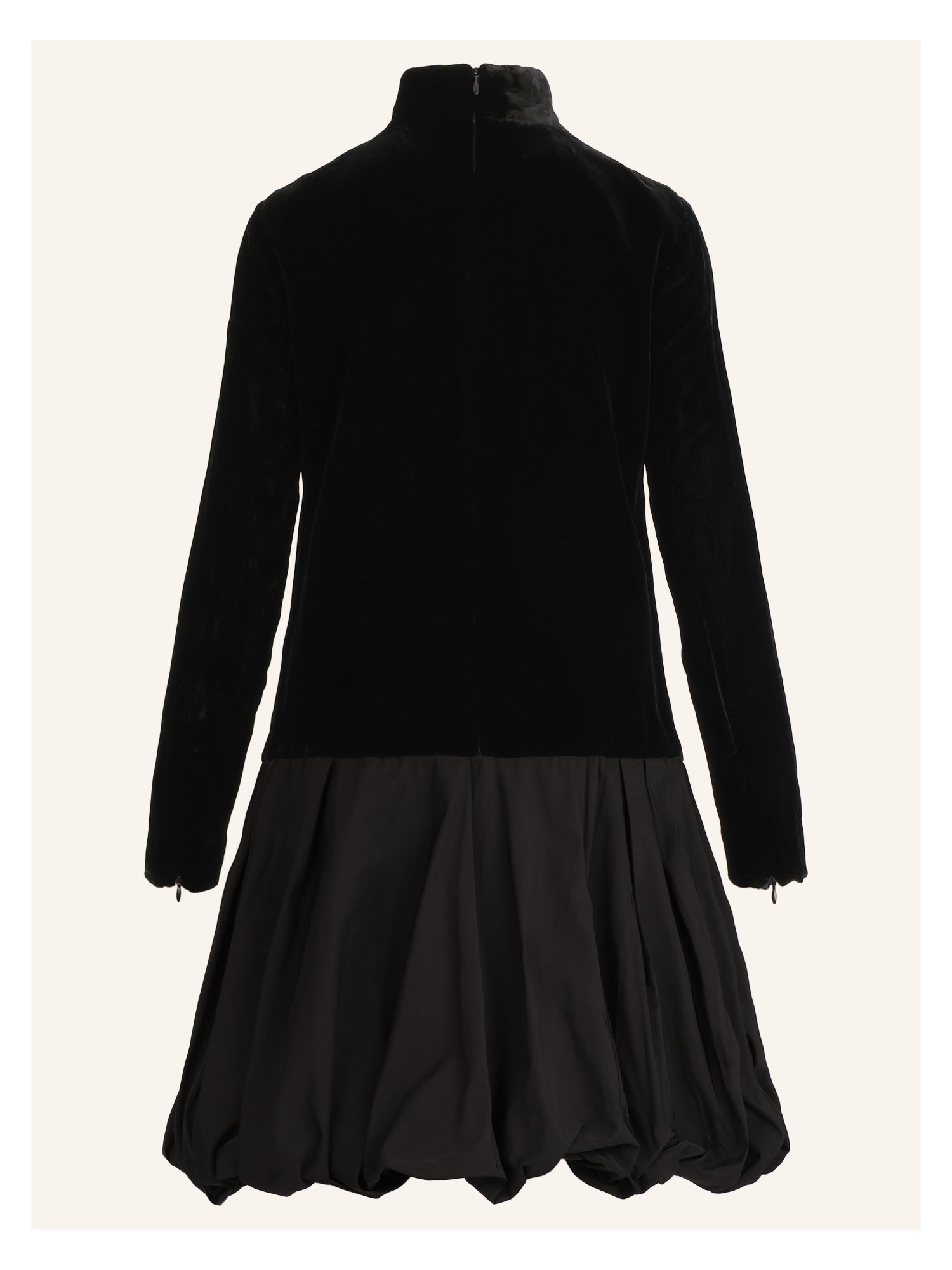 APART Samtkleid mit Ballonrock aus Taft | schwarz