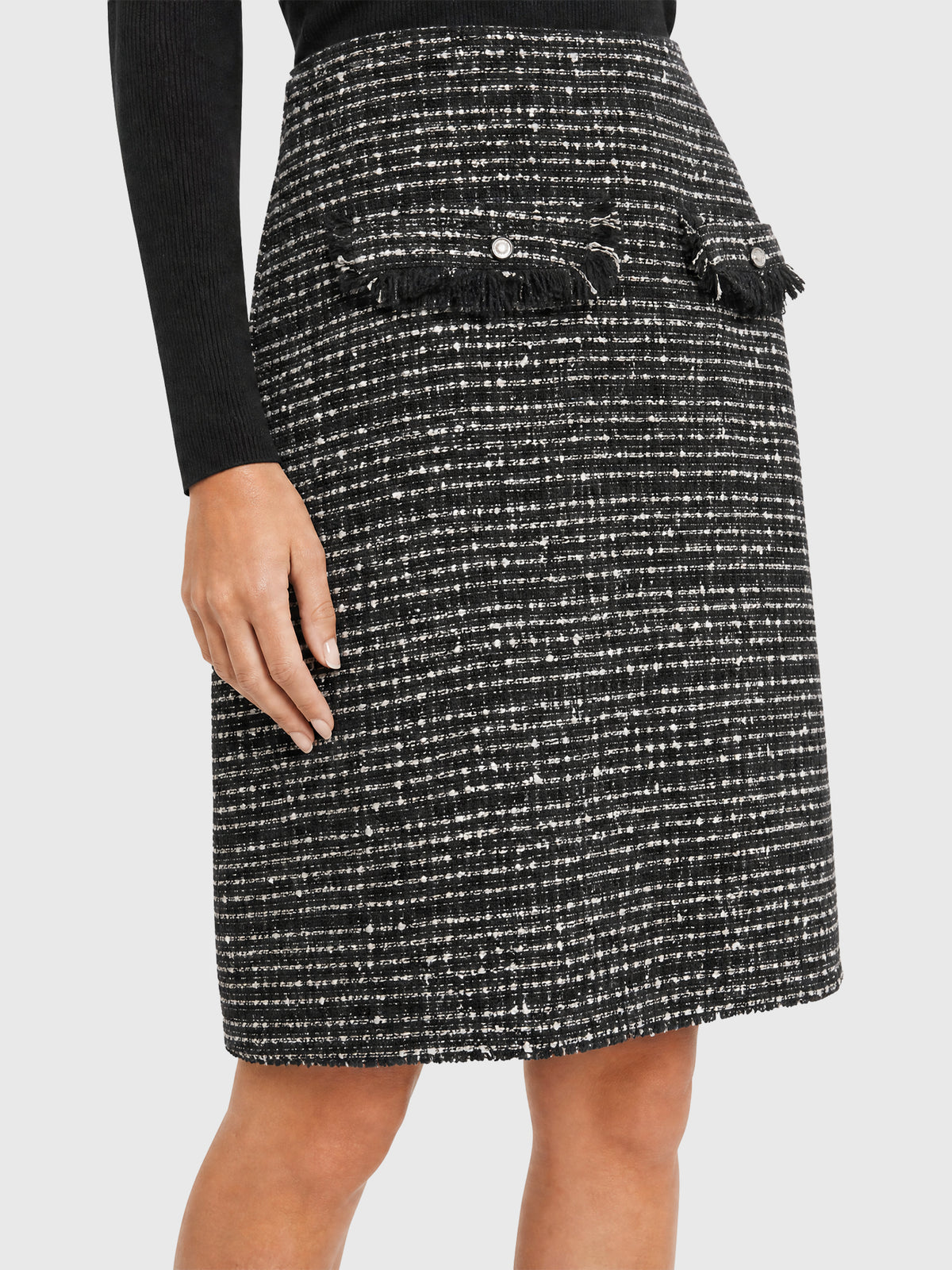 APART Kleid mit Bouclérock | schwarz