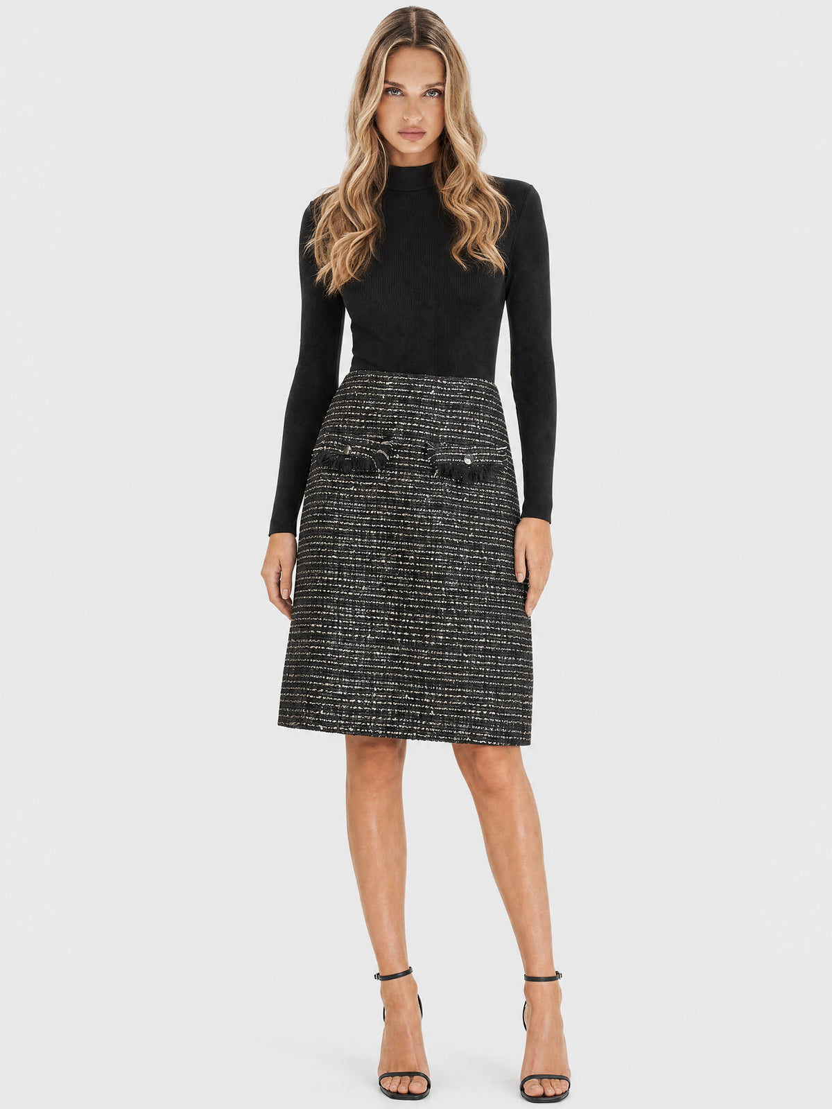 APART Kleid mit Bouclérock | schwarz