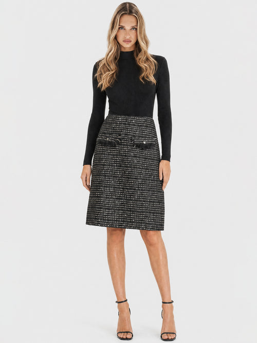 APART Kleid mit Bouclérock | schwarz image 1