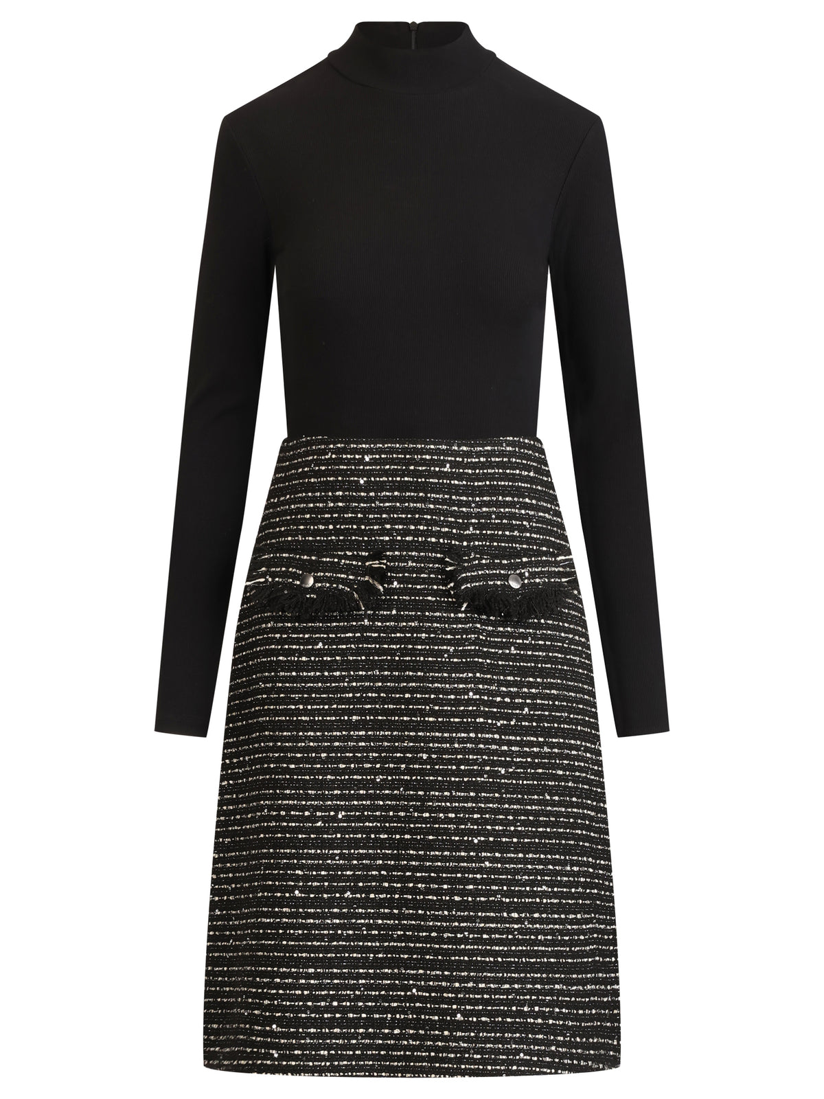 APART Kleid mit Bouclérock | schwarz