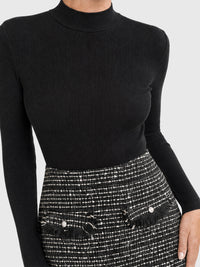 APART Kleid mit Bouclérock | schwarz
