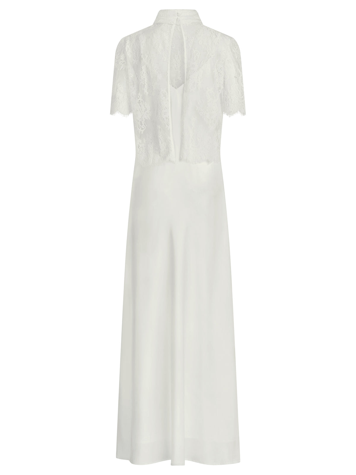 APART Langes Hochzeitskleid aus Satin mit Spitzenjäckchen | creme