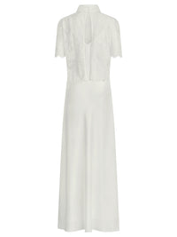 APART Langes Hochzeitskleid aus Satin mit Spitzenjäckchen | creme
