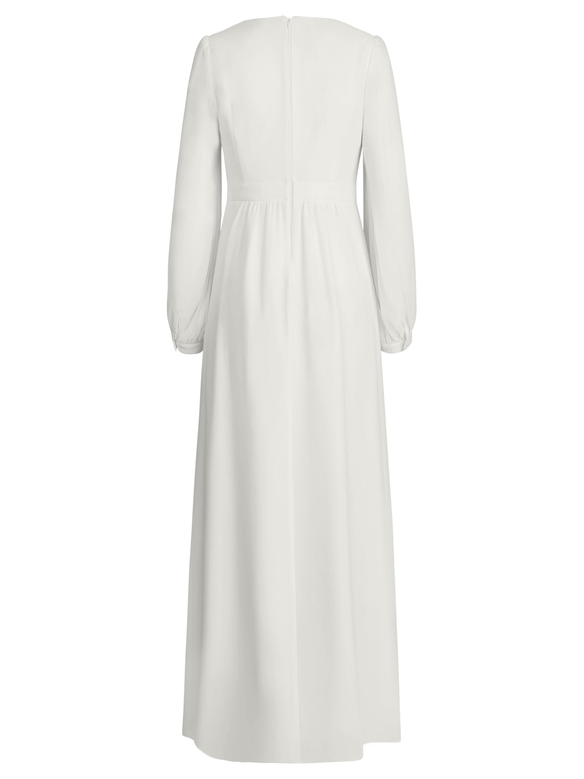 APART Langes Hochzeitskleid aus Chiffon mit semitransparenten Ärmeln | creme