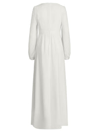 APART Langes Hochzeitskleid aus Chiffon mit semitransparenten Ärmeln | creme