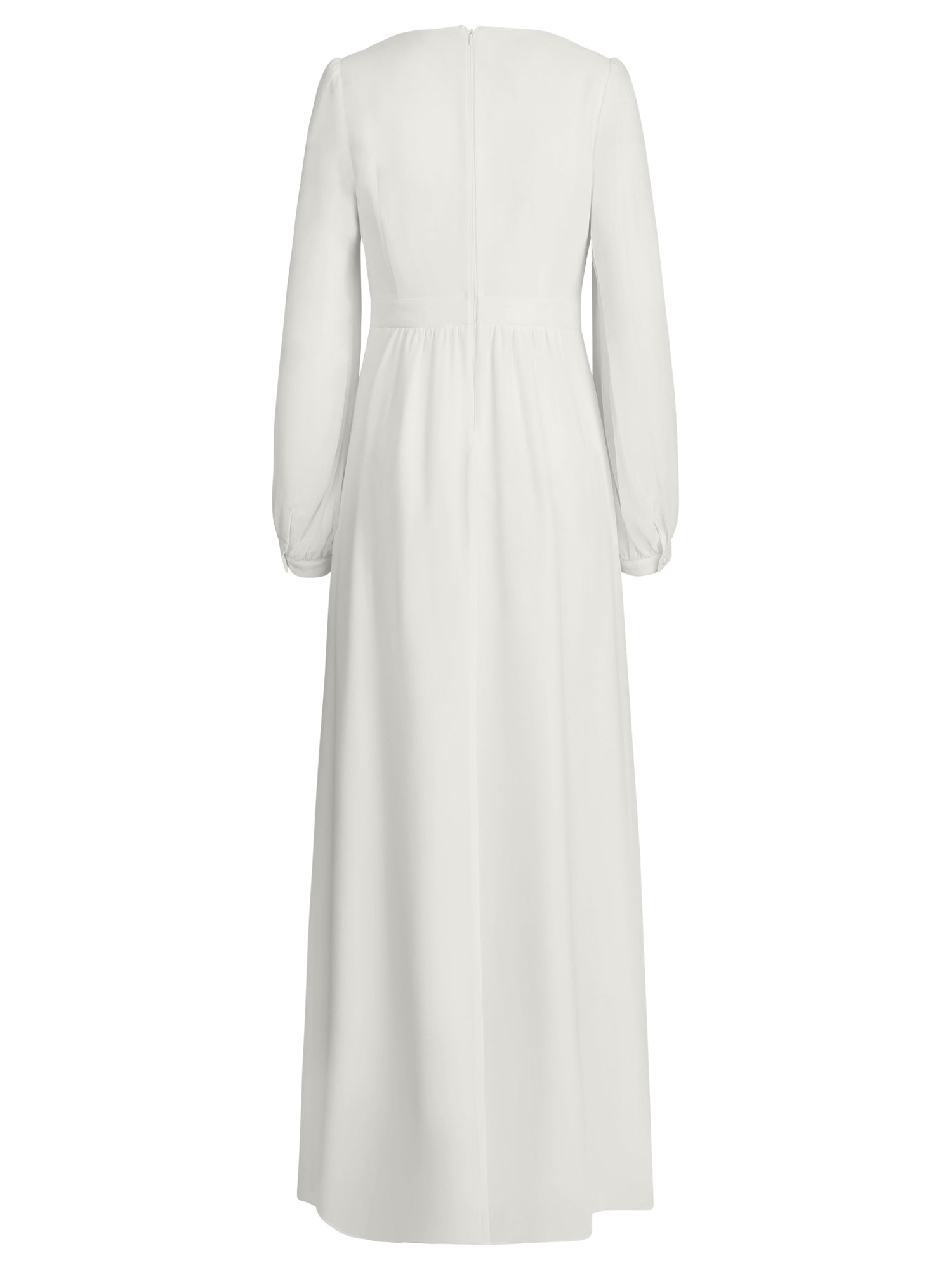 APART Langes Hochzeitskleid aus Chiffon mit semitransparenten Ärmeln | creme