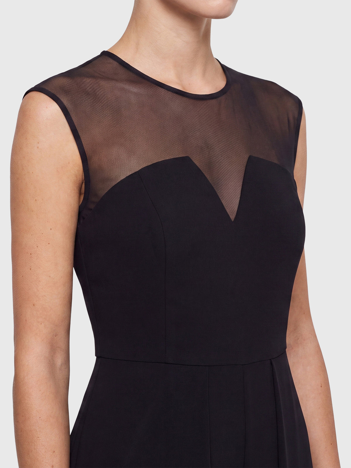 APART Overall mit Chiffon-Cape | schwarz