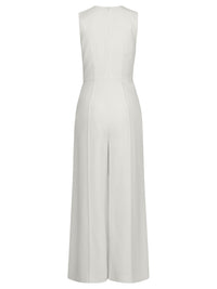 APART Ärmelloser Hochzeitsoverall mit Wickeloptik | creme