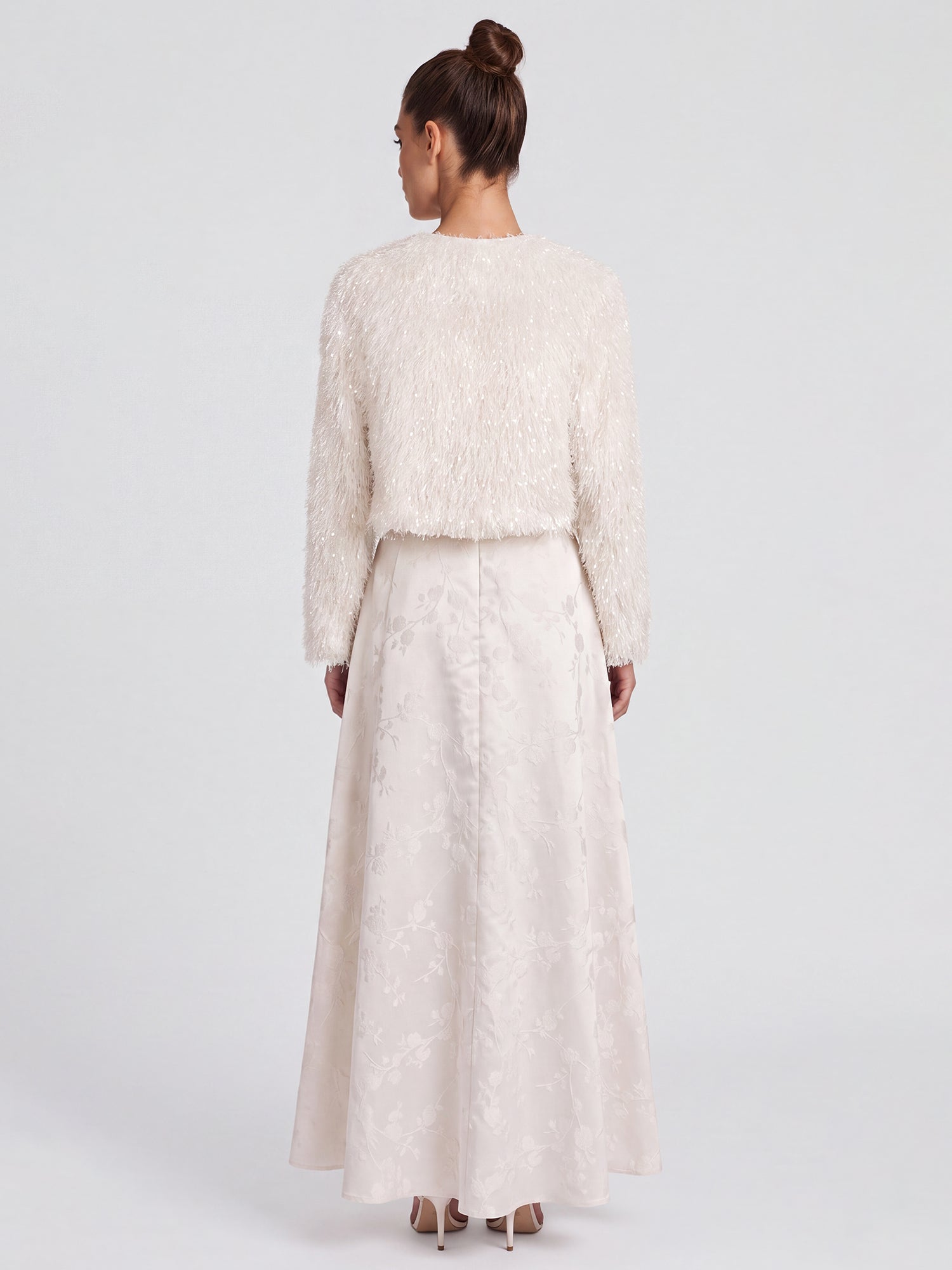 Kurze Fransenjacke mit Fancy Fransen | creme
