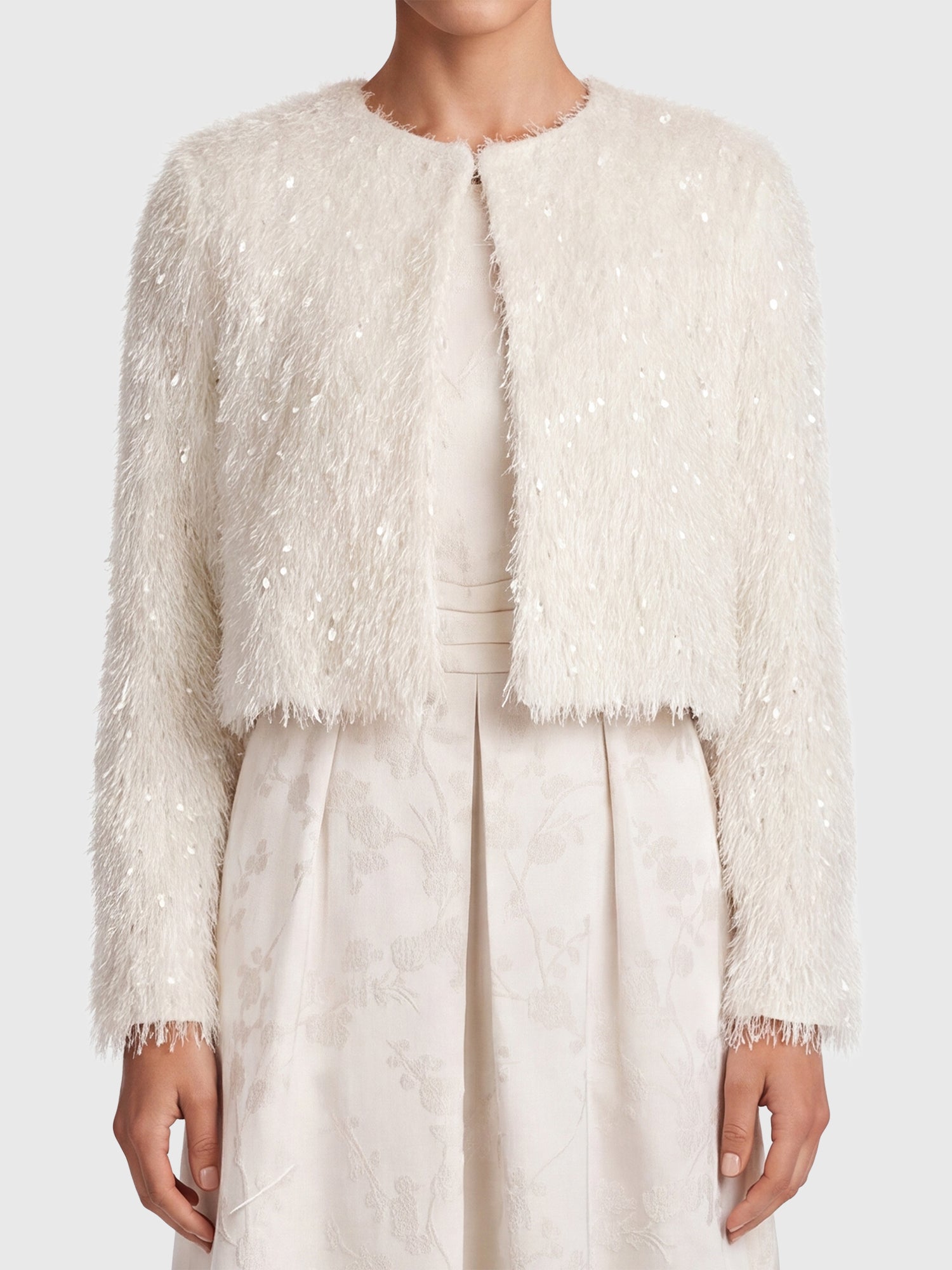 Kurze Fransenjacke mit Fancy Fransen | creme