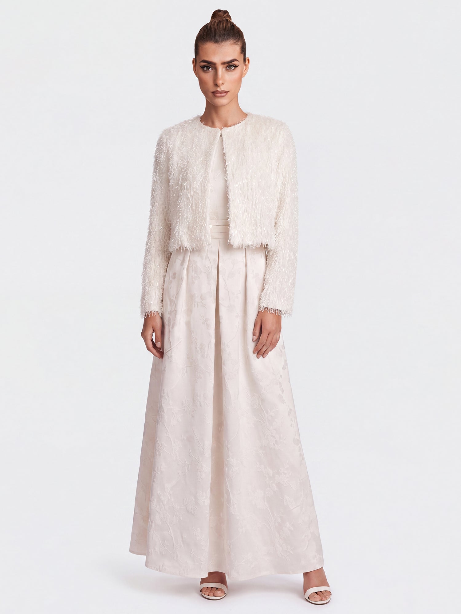 Kurze Fransenjacke mit Fancy Fransen | creme