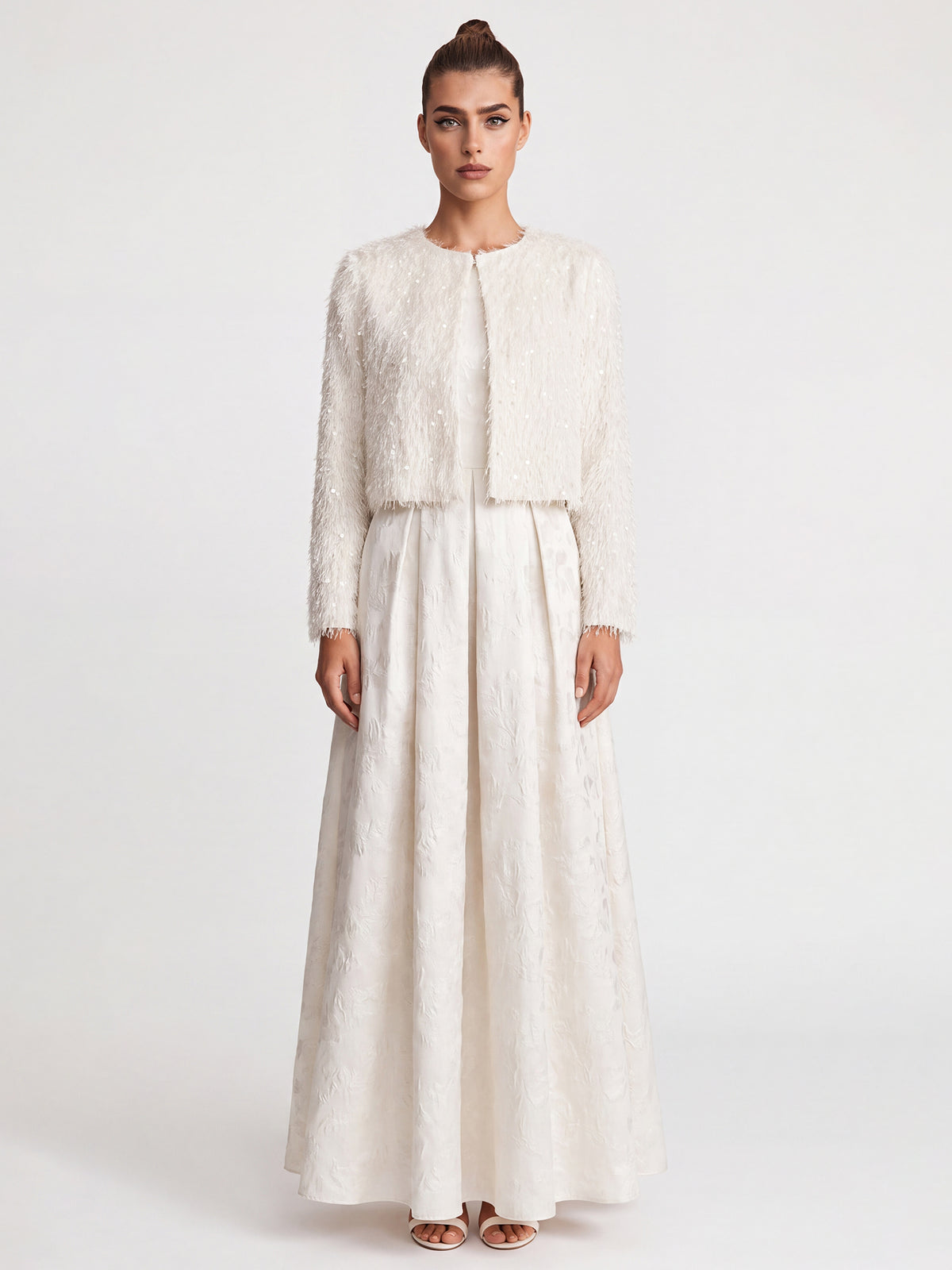 Kurze Fransenjacke mit Fancy Fransen | creme
