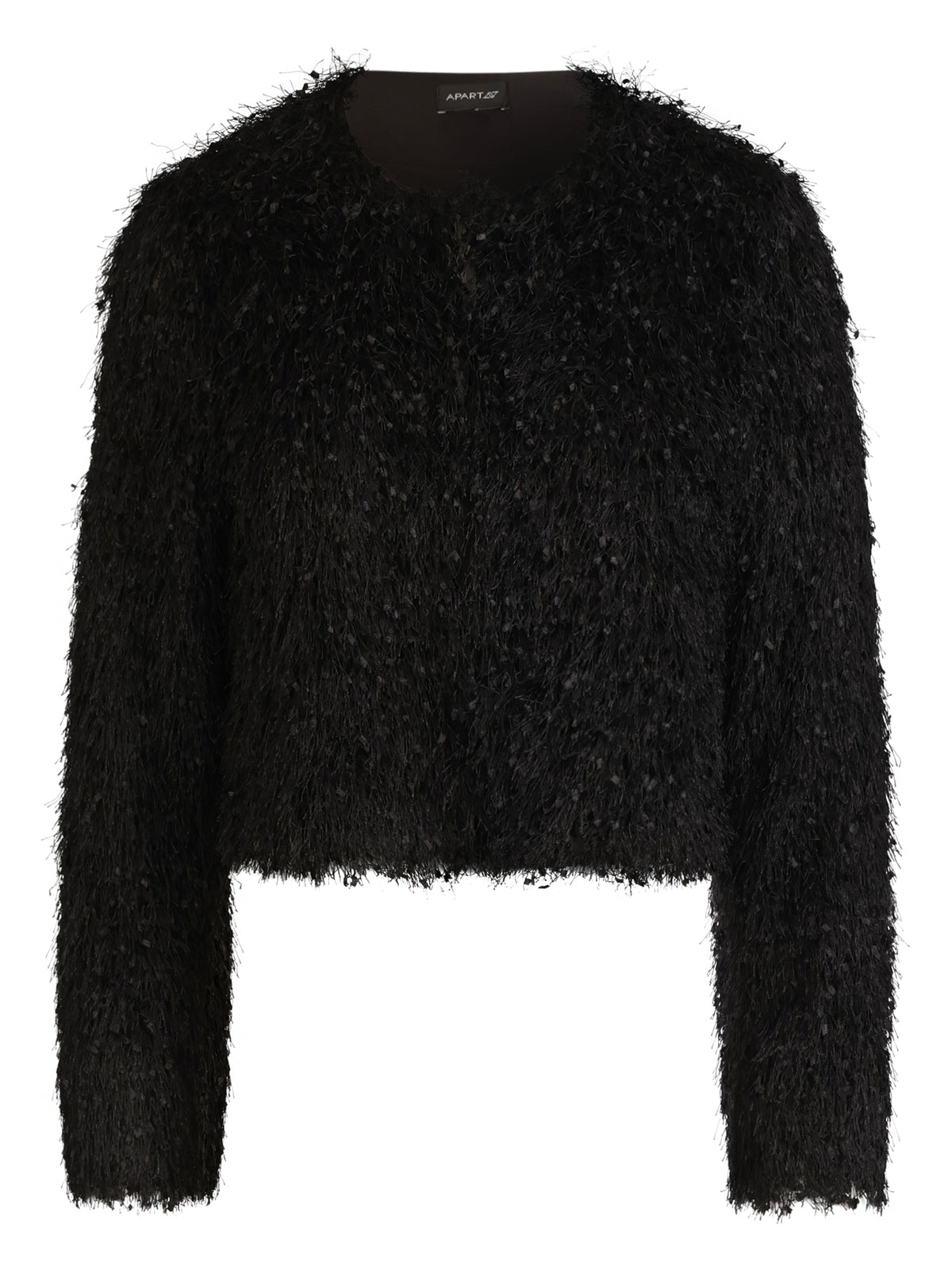 Kurze Fransenjacke mit Fancy Fransen | schwarz
