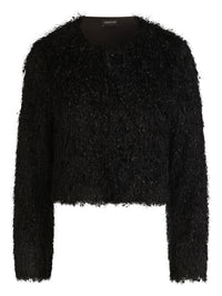 Kurze Fransenjacke mit Fancy Fransen | schwarz