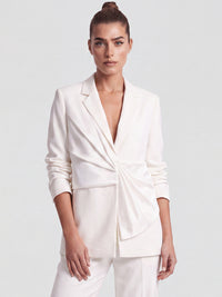 Blazer mit Satin-Drapierung | creme