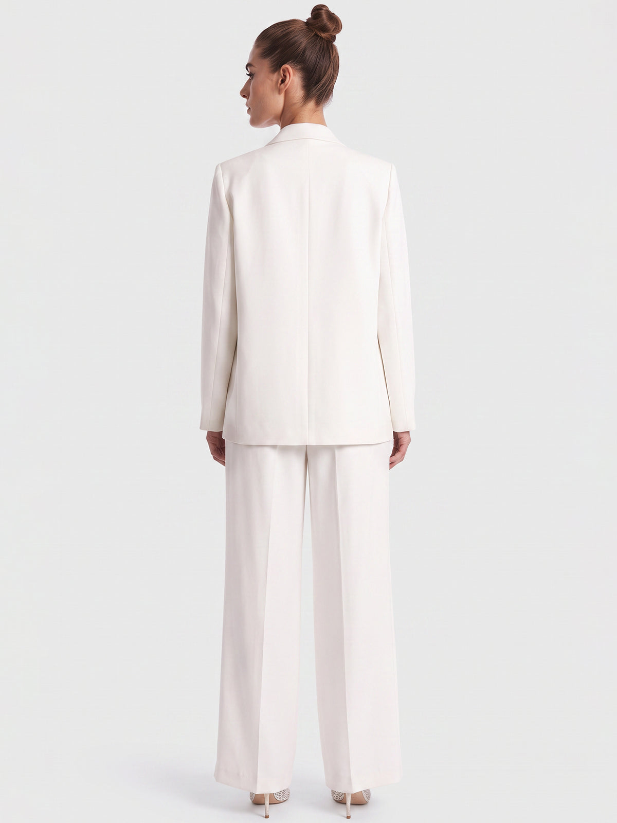 Blazer mit Satin-Drapierung | creme