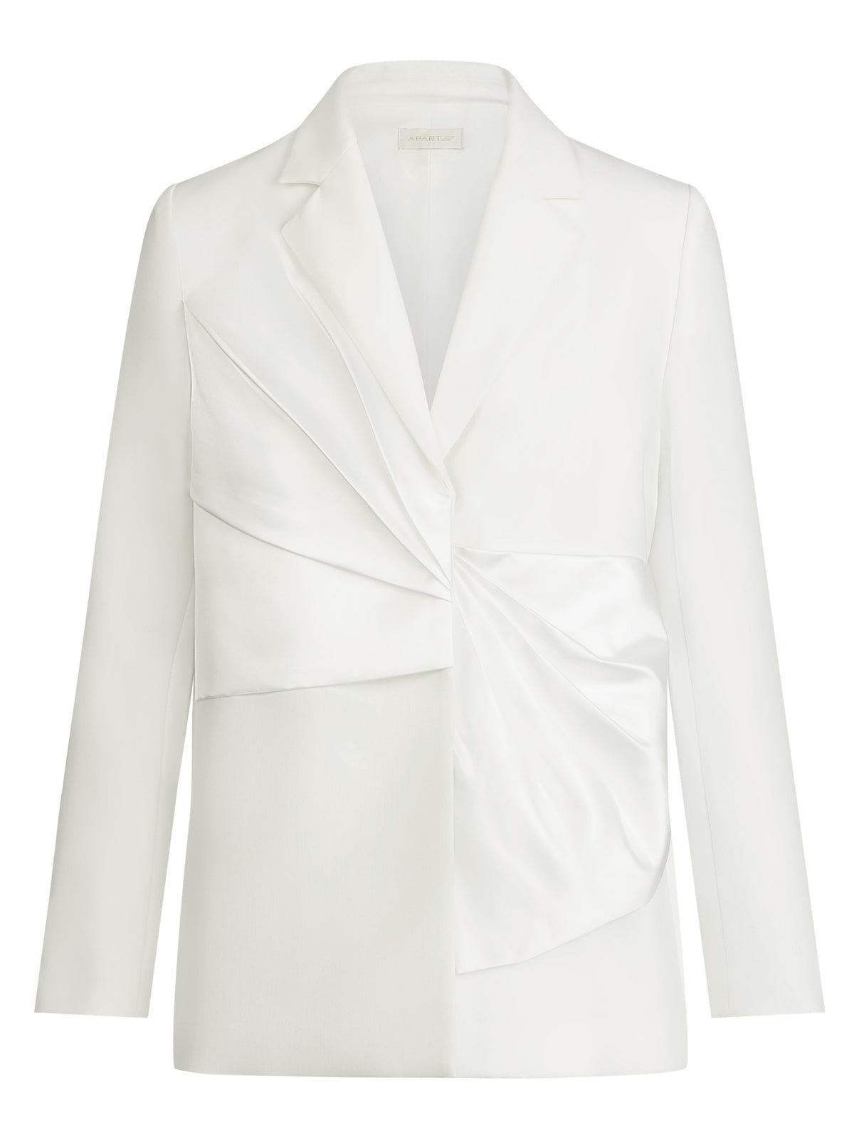 Blazer mit Satin-Drapierung | creme