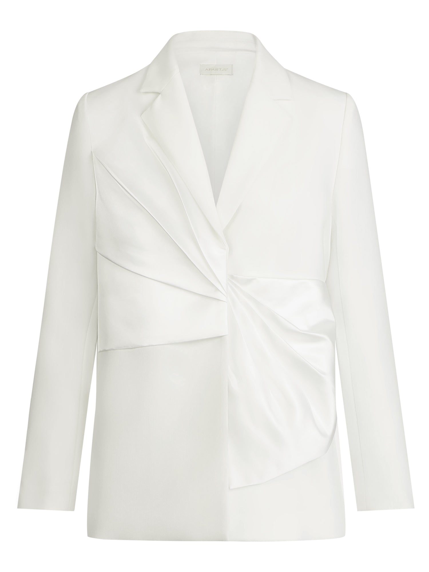 Blazer mit Satin-Drapierung | creme